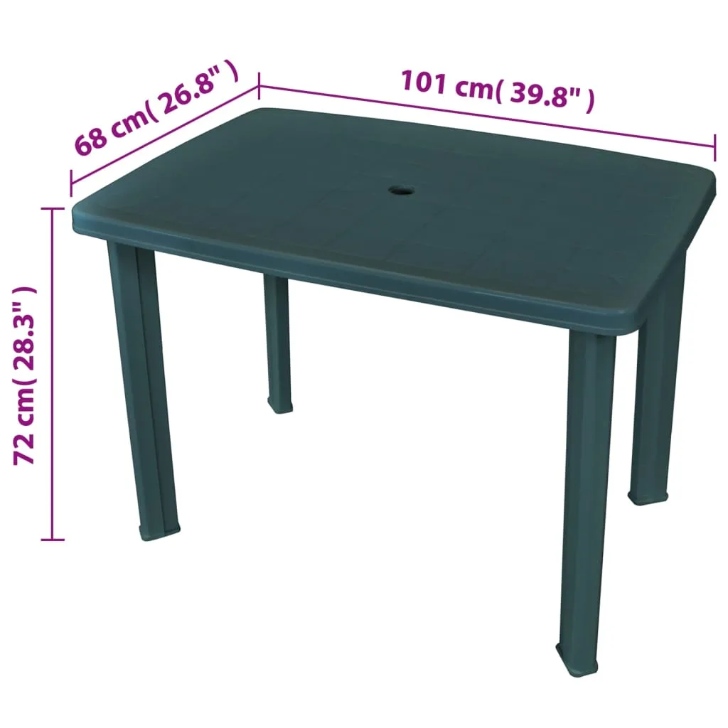 Patio Table Outdoor Garden Deck Dining Table with Umbrella Hole Plastic