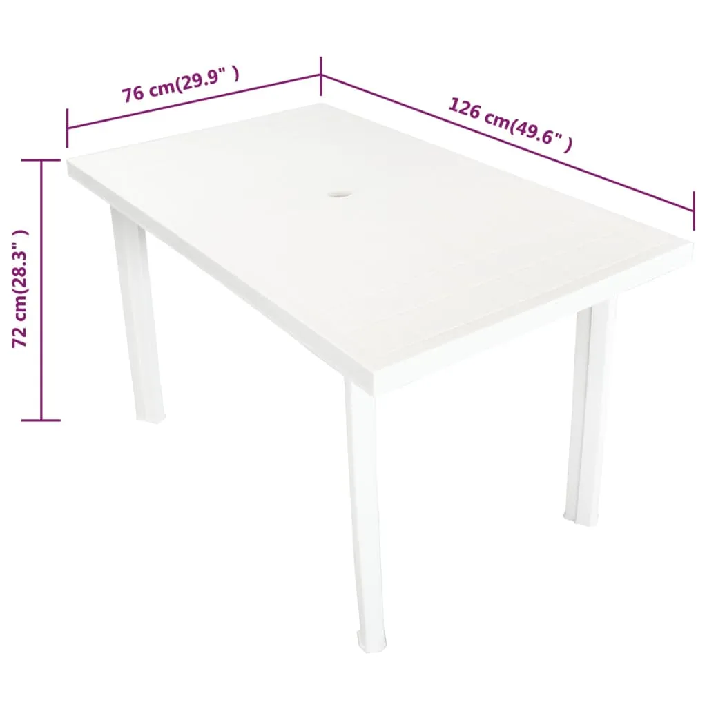 Patio Table Outdoor Garden Deck Dining Table with Umbrella Hole Plastic