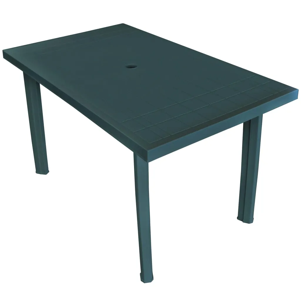 Patio Table Outdoor Garden Deck Dining Table with Umbrella Hole Plastic