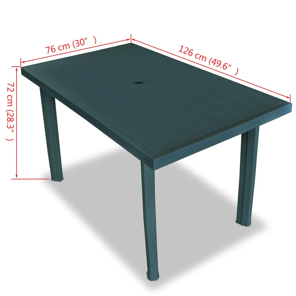 Patio Table Outdoor Garden Deck Dining Table with Umbrella Hole Plastic