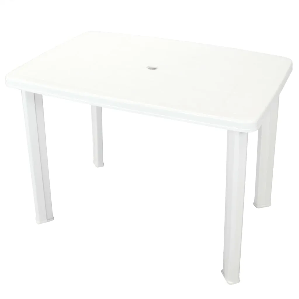 Patio Table Outdoor Garden Deck Dining Table with Umbrella Hole Plastic