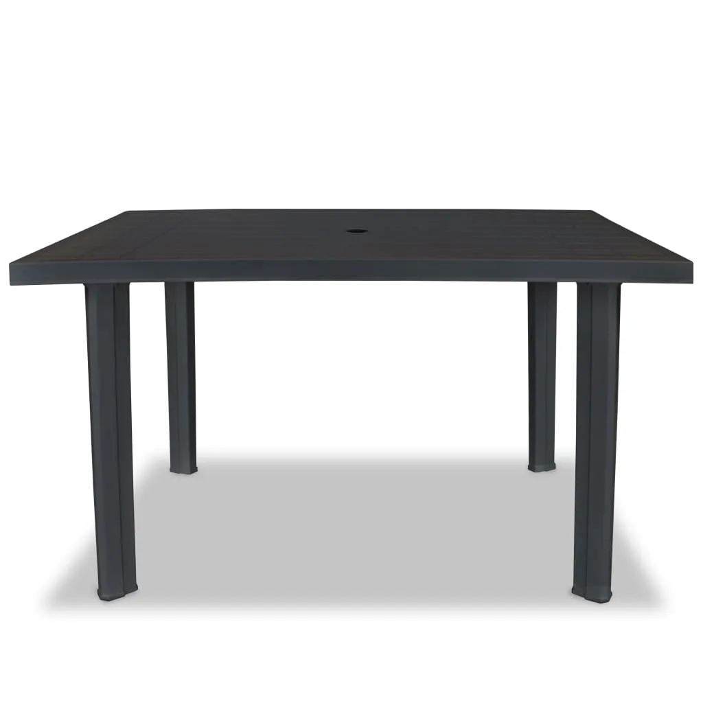 Patio Table Outdoor Garden Deck Dining Table with Umbrella Hole Plastic
