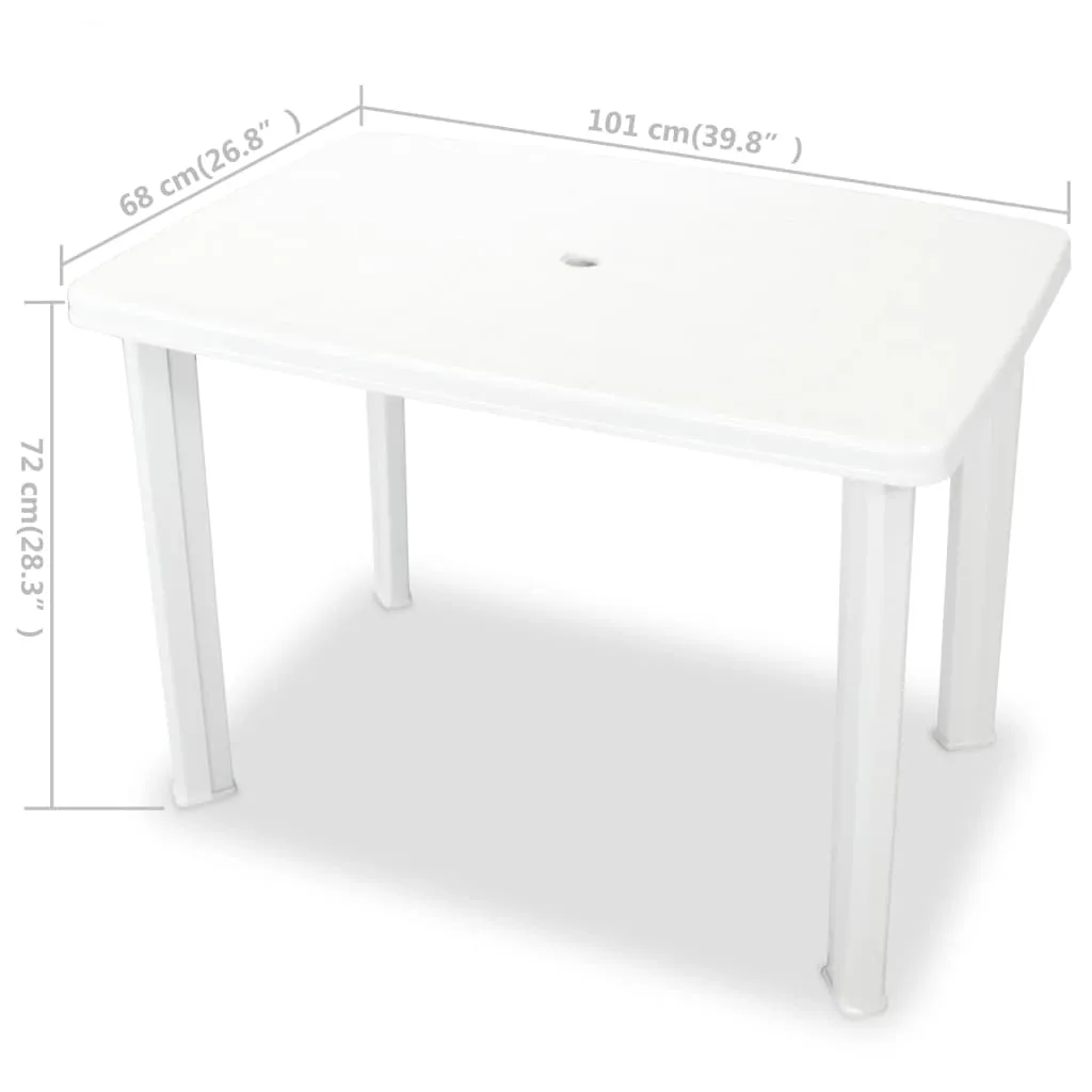 Patio Table Outdoor Garden Deck Dining Table with Umbrella Hole Plastic