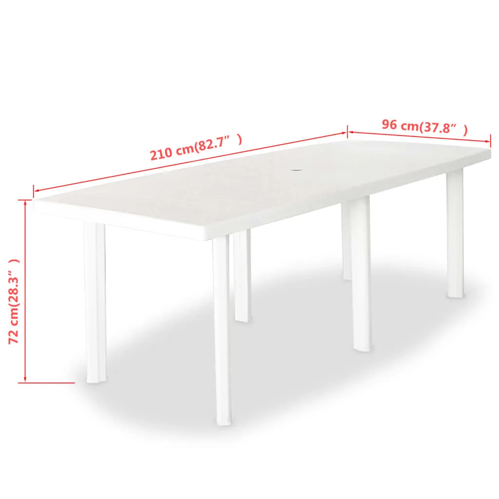 Patio Table Outdoor Garden Deck Dining Table with Umbrella Hole Plastic