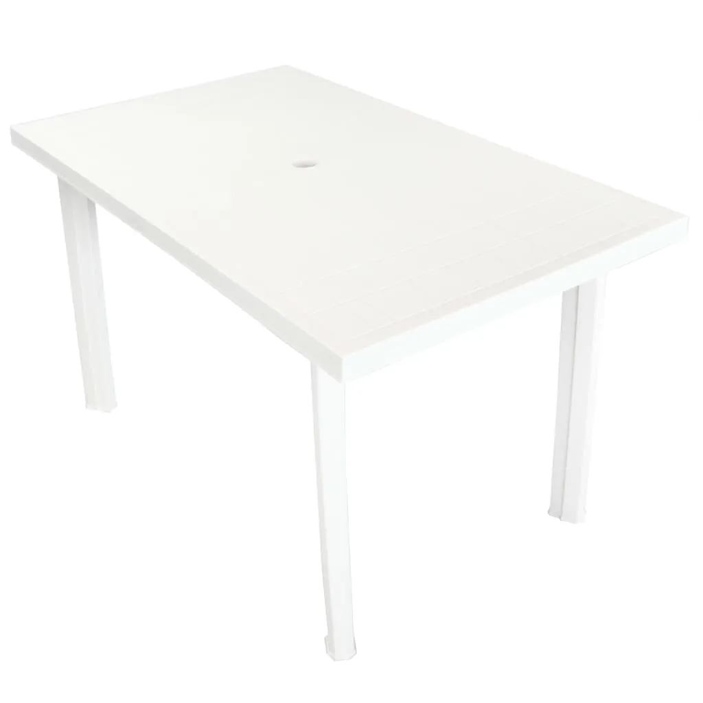 Patio Table Outdoor Garden Deck Dining Table with Umbrella Hole Plastic