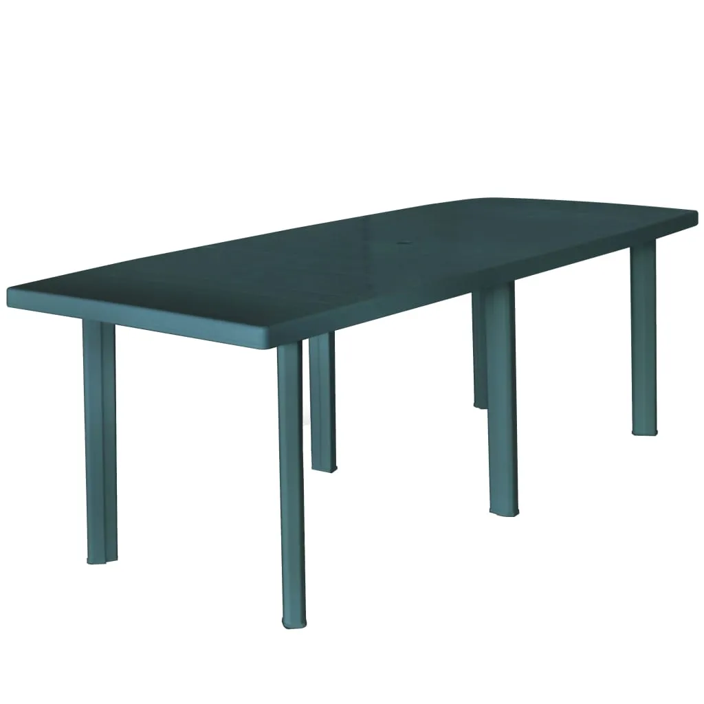 Patio Table Outdoor Garden Deck Dining Table with Umbrella Hole Plastic