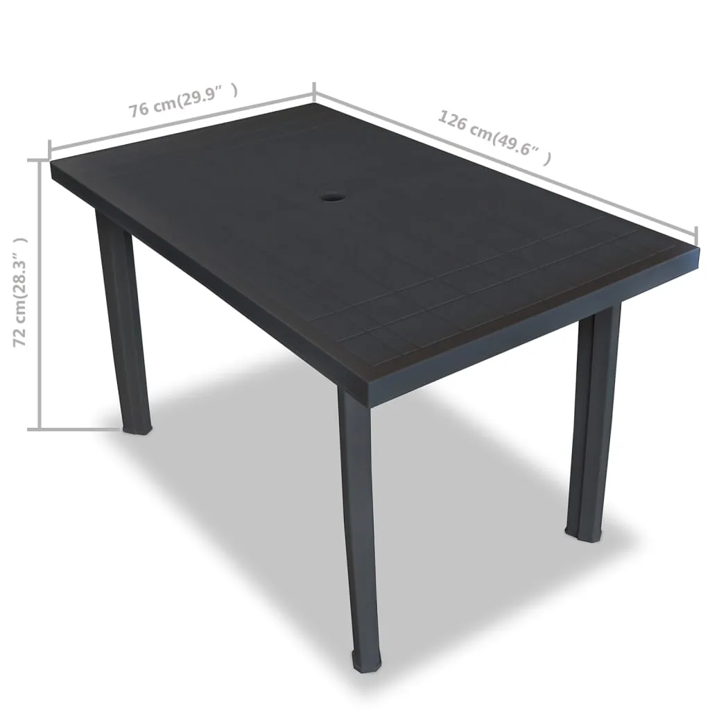 Patio Table Outdoor Garden Deck Dining Table with Umbrella Hole Plastic
