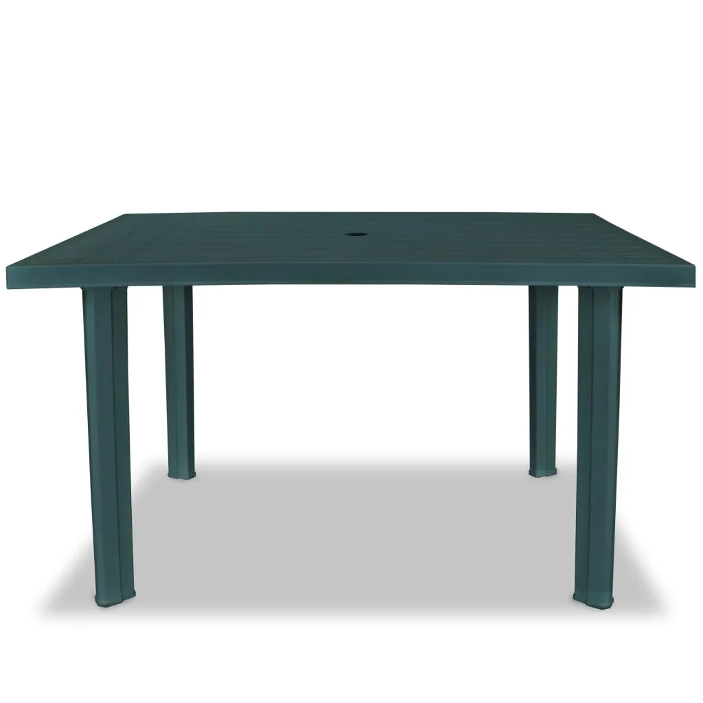 Patio Table Outdoor Garden Deck Dining Table with Umbrella Hole Plastic
