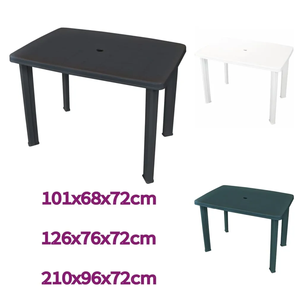 Patio Table Outdoor Garden Deck Dining Table with Umbrella Hole Plastic