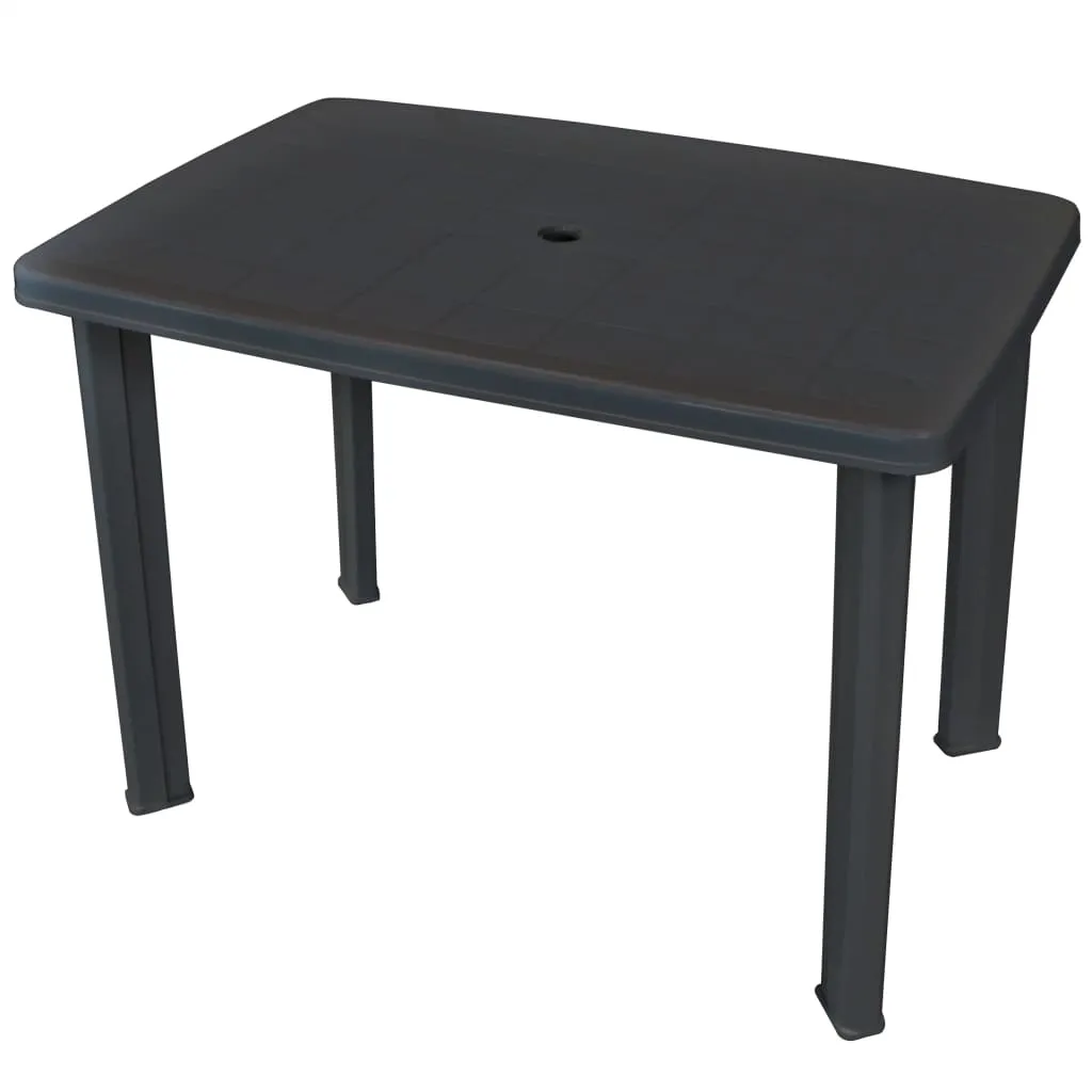 Patio Table Outdoor Garden Deck Dining Table with Umbrella Hole Plastic