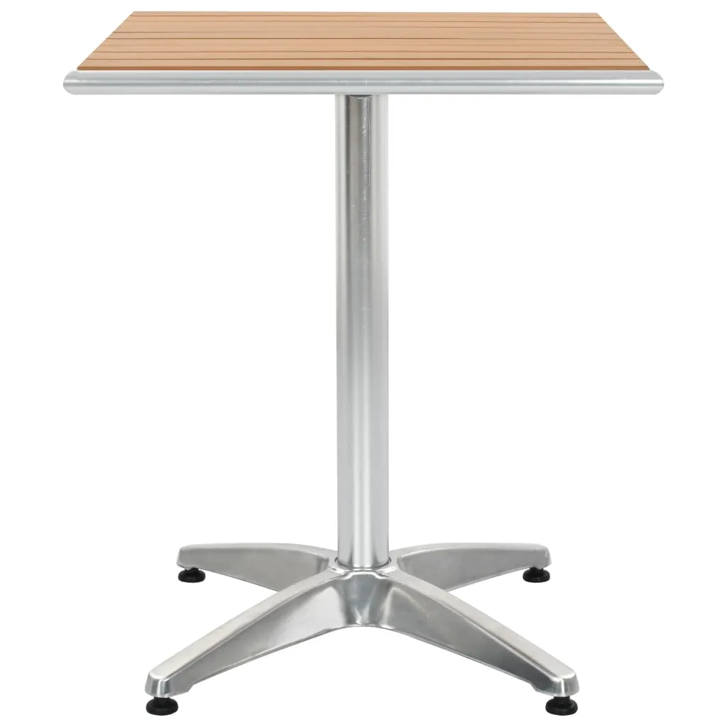 Patio Table Silver 23.6"x23.6"x27.6" Aluminum and WPC