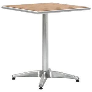 Patio Table Silver 23.6"x23.6"x27.6" Aluminum and WPC