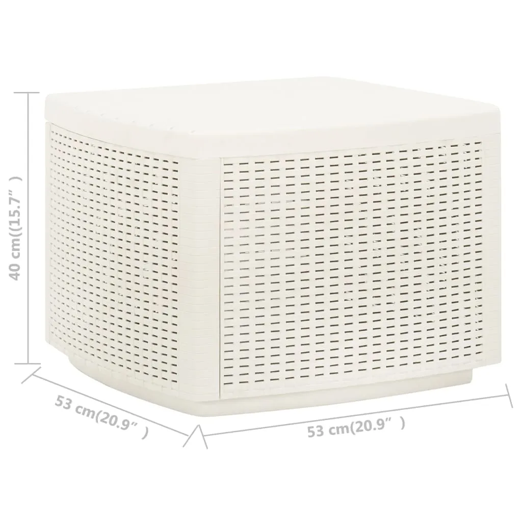 Patio Table White 20.9"x20.9"x15.7" Plastic