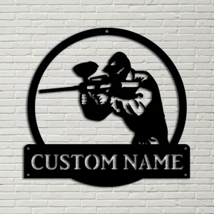 Personalized Paintball Monogram Metal Sign Art, Custom Paintball Metal Sign, Hobbie Gifts, Sport Gift, Birthday Gift, 6 inches