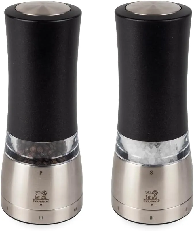 Peugeot Daman Duo Electric u'Select Pepper and Salt Mill Set of 2 Iridescent Black, 16cm/6.3 in.
