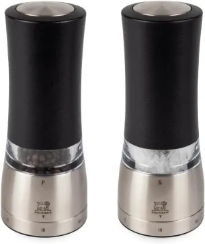 Peugeot Daman Duo Electric u'Select Pepper and Salt Mill Set of 2 Iridescent Black, 16cm/6.3 in.