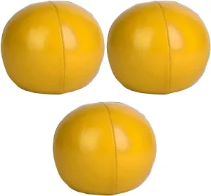 Pilipane 3 Pcs PU Juggling Balls Clown Juggle Ball Set for Beginners and Professionals Soft Smooth Comfortable to Hold Lightweight Portable Tear Exercise Finger Flexibility Eye Hand (Yellow)