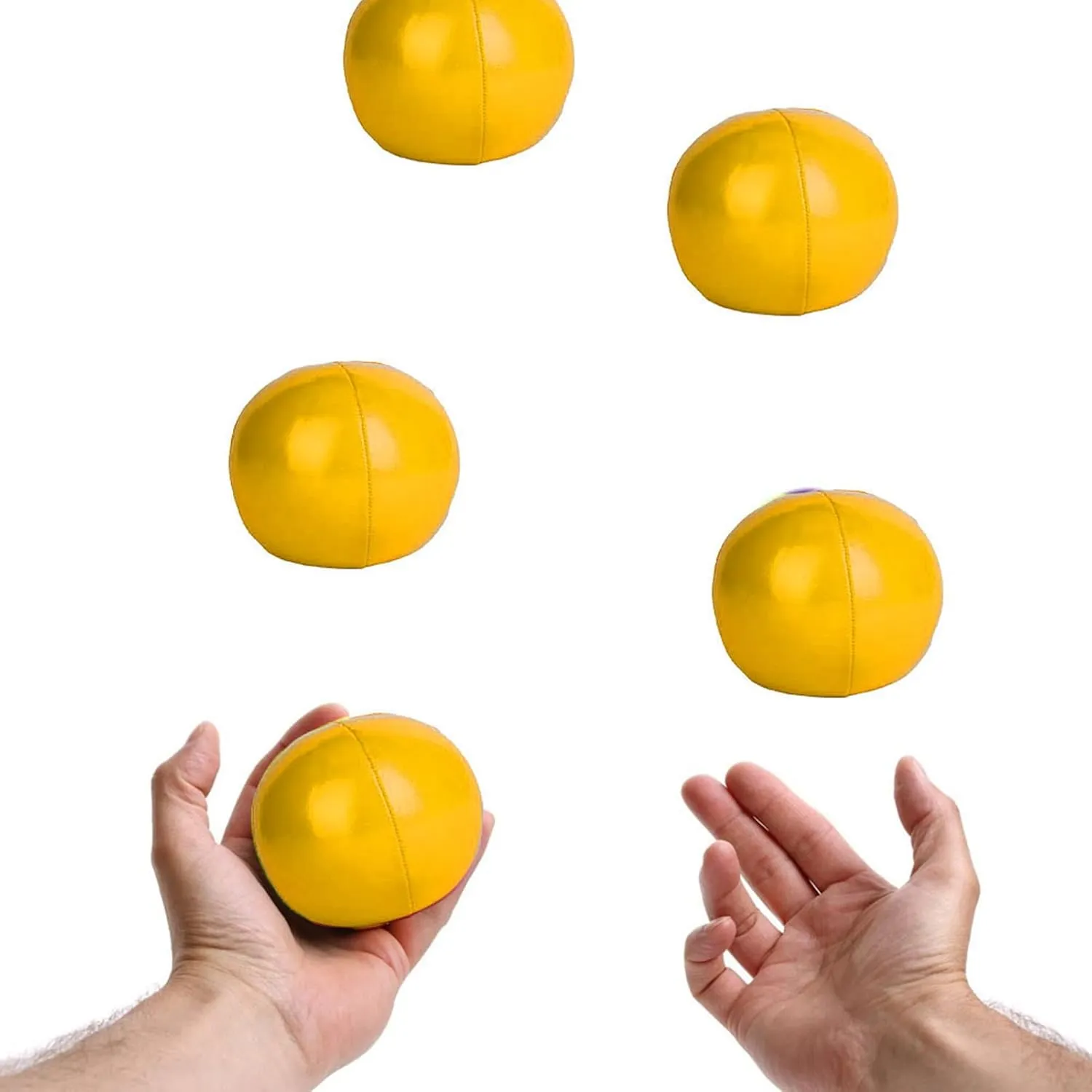 Pilipane 3 Pcs PU Juggling Balls Clown Juggle Ball Set for Beginners and Professionals Soft Smooth Comfortable to Hold Lightweight Portable Tear Exercise Finger Flexibility Eye Hand (Yellow)
