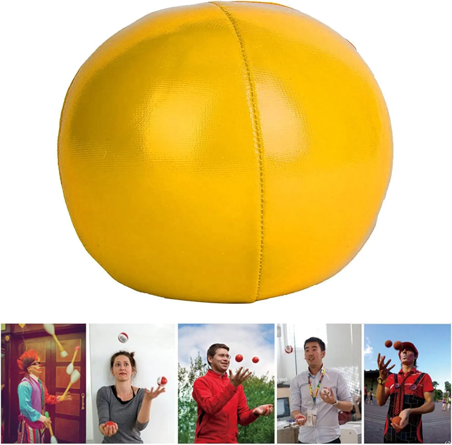 Pilipane 3 Pcs PU Juggling Balls Clown Juggle Ball Set for Beginners and Professionals Soft Smooth Comfortable to Hold Lightweight Portable Tear Exercise Finger Flexibility Eye Hand (Yellow)