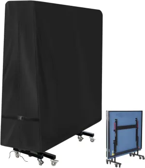 Ping Pong Table Cover, Outdoor & Indoor Waterproof Tennis Table Cover for Folding Ping Pong Table,600D Heavy-Duty All Weather Protection Dust Cover - 64'' x 26'' x 64''