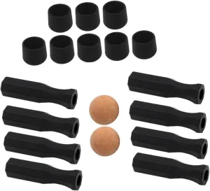 pistro Foosball Table Handles 18Pcs Set Standard Lightweight Mini Table Football Game Replacement Rod End Caps- Orange Ball