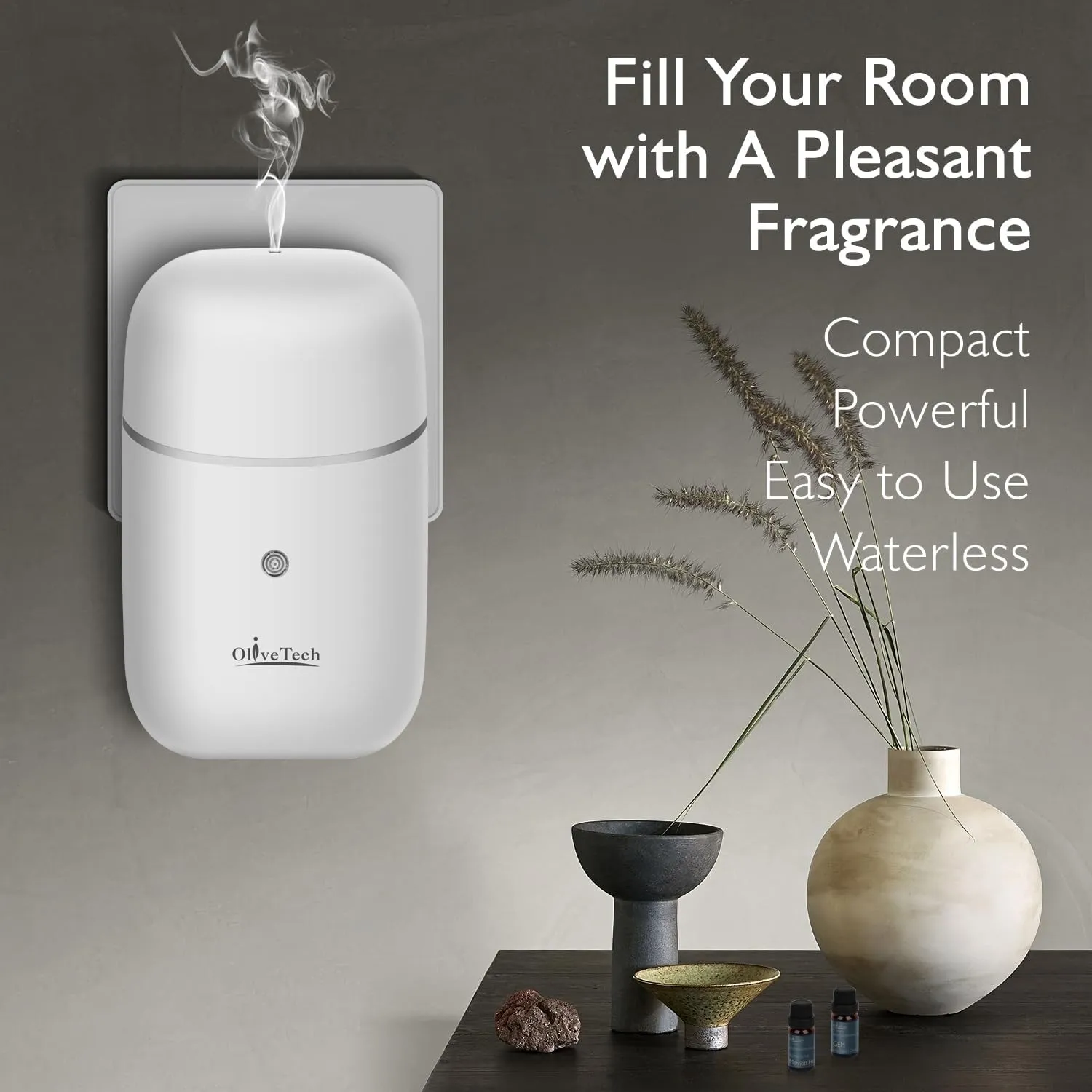 Plug in Oil Diffuser, Scent Diffusers for Home, Aroma Waterless Wall Fragrance Diffuser, Hotel Collection Diffuser, 2X 10ml Essential Oil Included
