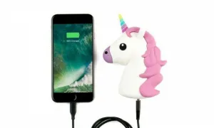 PMS 2000mAh Unicorn Power Bank With Dual Charging Lead For Smartphones