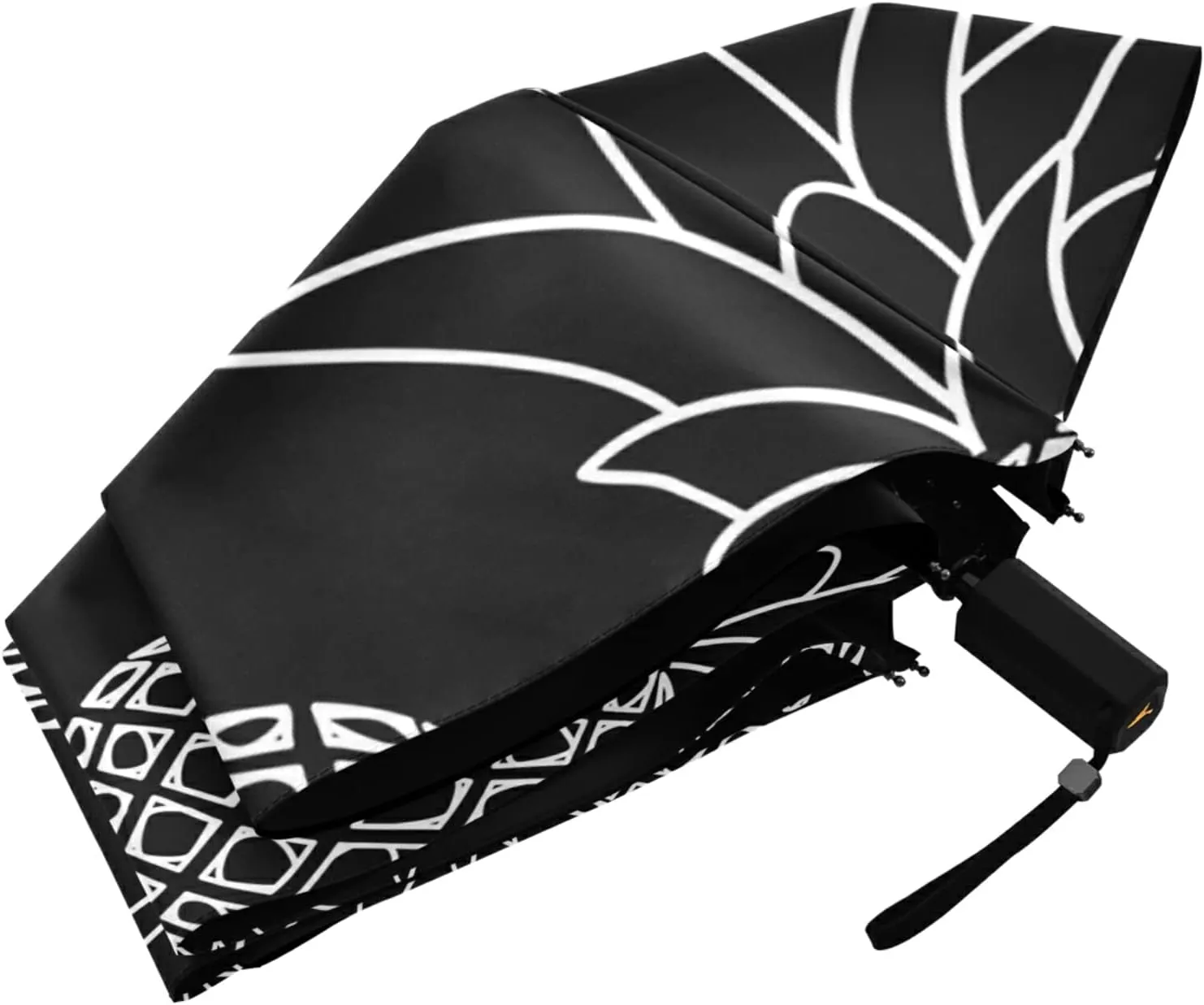 Poeticcity Folding Umbrella, Anti-UV 3 Folds Lightweight Parasol, Compact Windproof Strong Umbrellas for Car Travel Sun & Rain