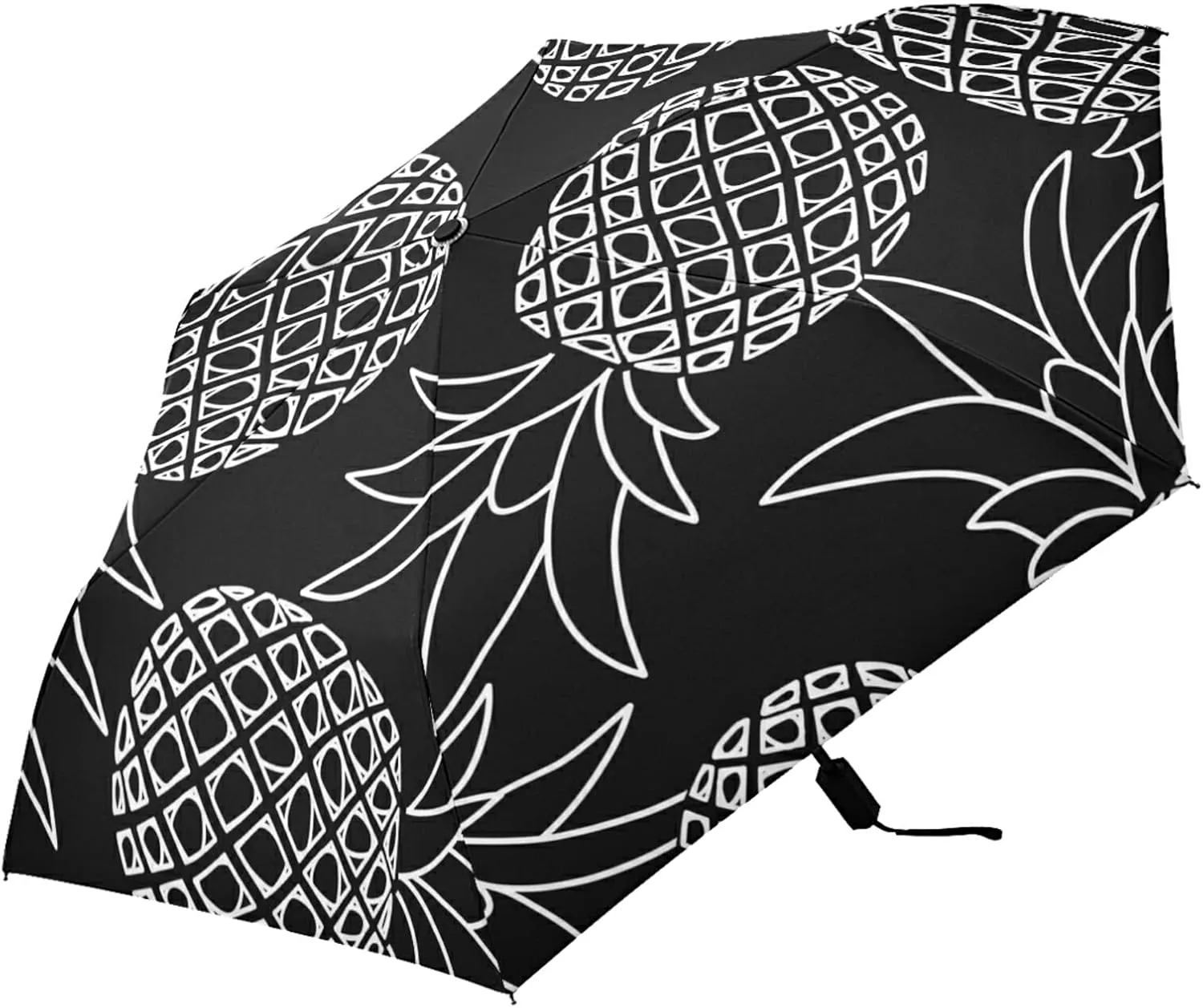 Poeticcity Folding Umbrella, Anti-UV 3 Folds Lightweight Parasol, Compact Windproof Strong Umbrellas for Car Travel Sun & Rain