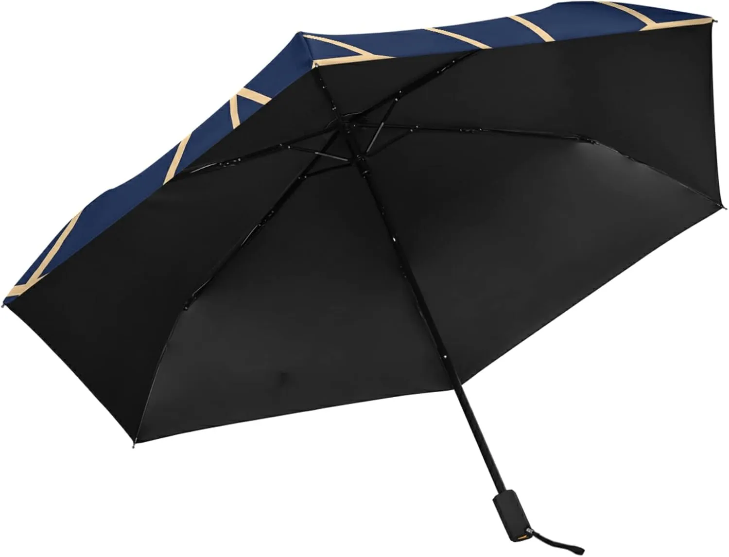 Poeticcity Folding Umbrella, Anti-UV 3 Folds Lightweight Parasol, Compact Windproof Strong Umbrellas for Car Travel Sun & Rain