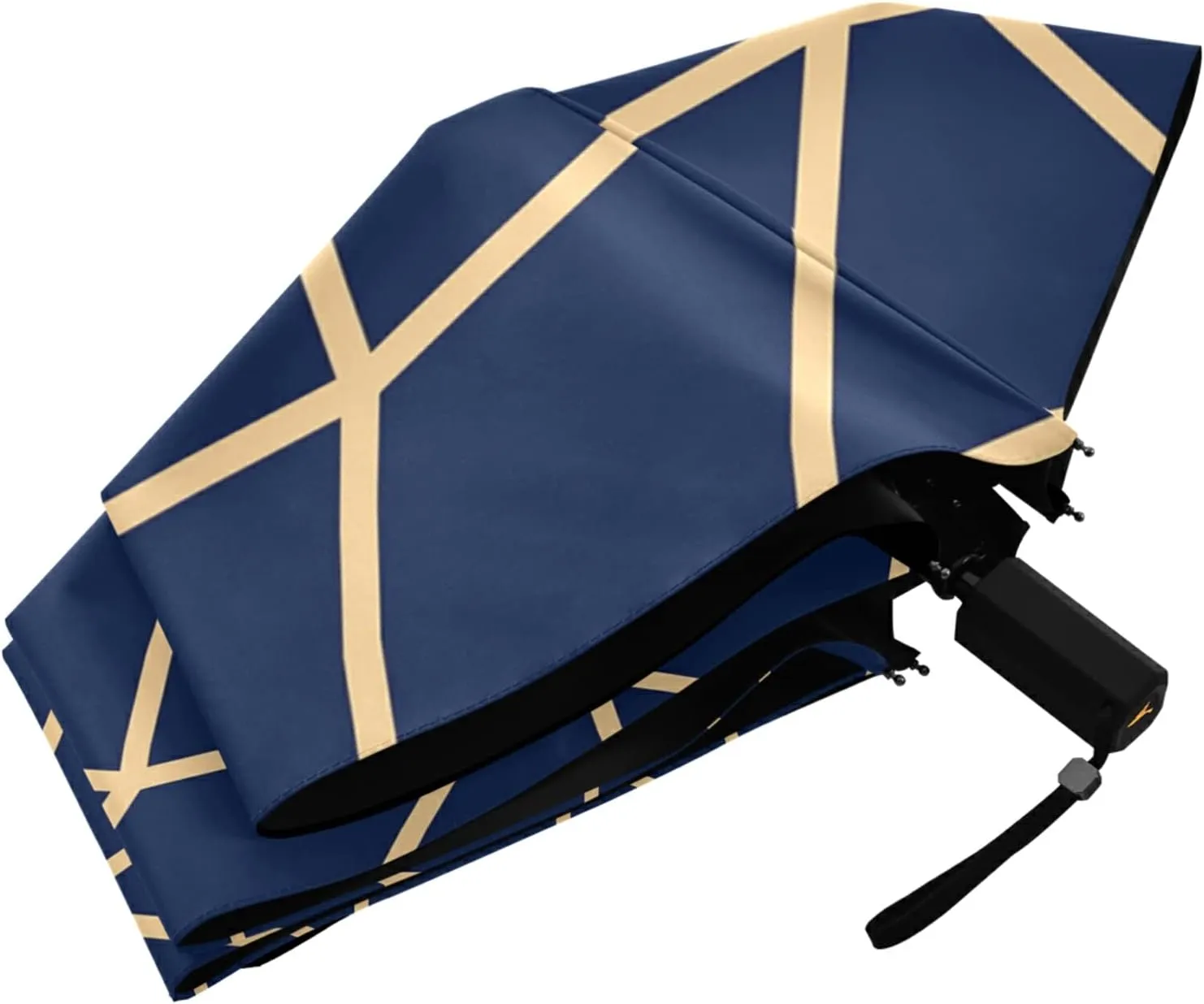 Poeticcity Folding Umbrella, Anti-UV 3 Folds Lightweight Parasol, Compact Windproof Strong Umbrellas for Car Travel Sun & Rain