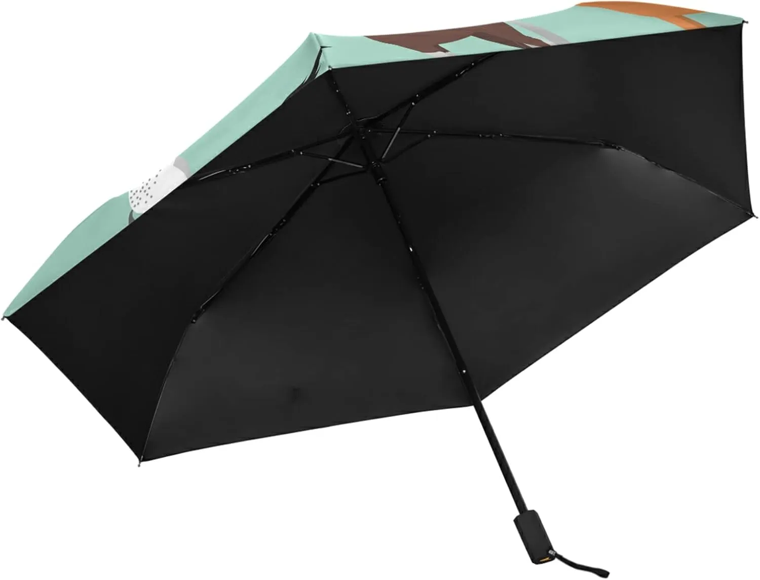 Poeticcity Folding Umbrella, Anti-UV 3 Folds Lightweight Parasol, Compact Windproof Strong Umbrellas for Car Travel Sun & Rain
