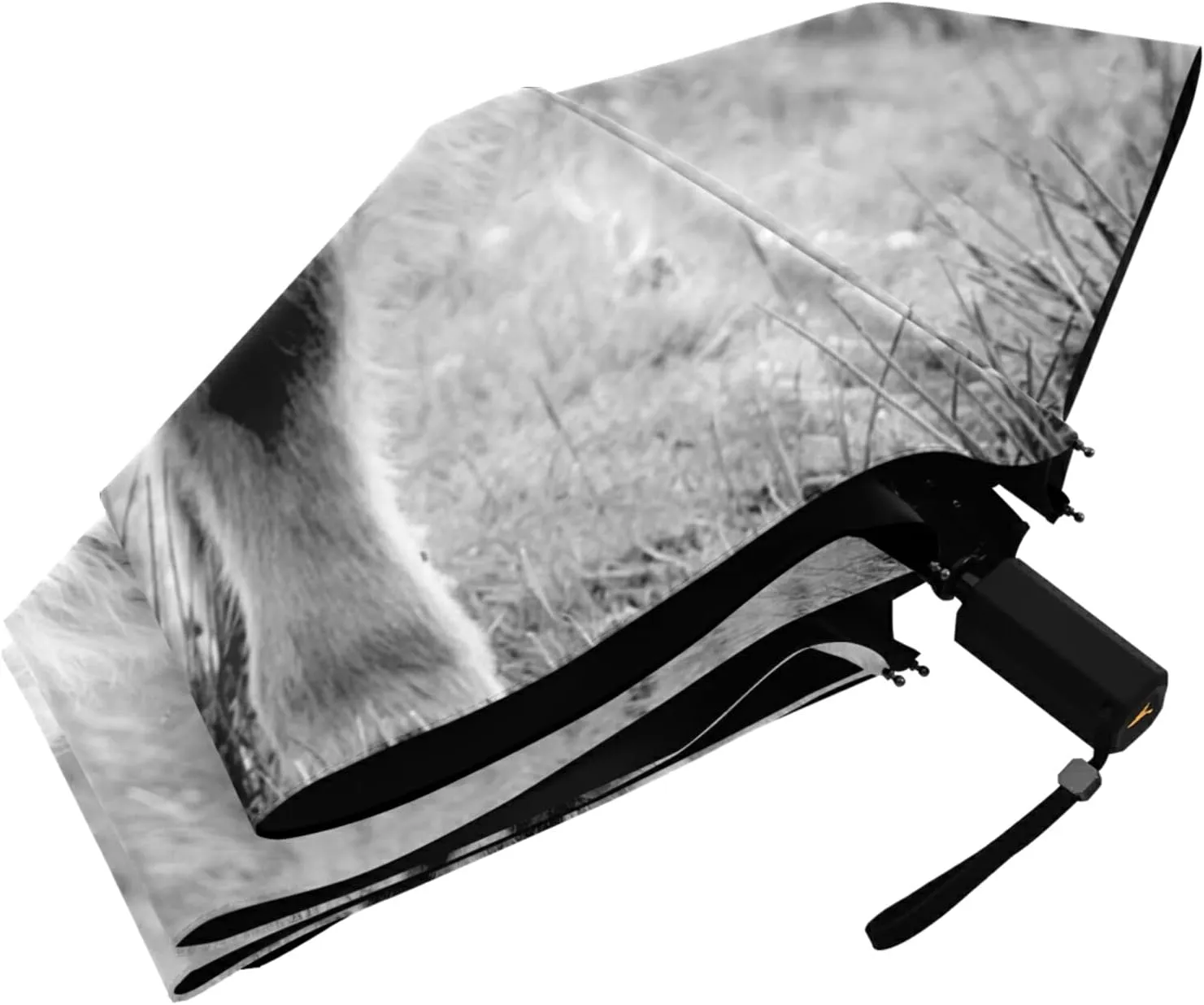 Poeticcity Folding Umbrella, Anti-UV 3 Folds Lightweight Parasol, Compact Windproof Strong Umbrellas for Car Travel Sun & Rain