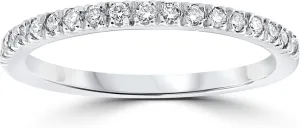 Pompeii 1/4Ct Diamond Ring Stackable Womens Wedding Band 10K White Gold