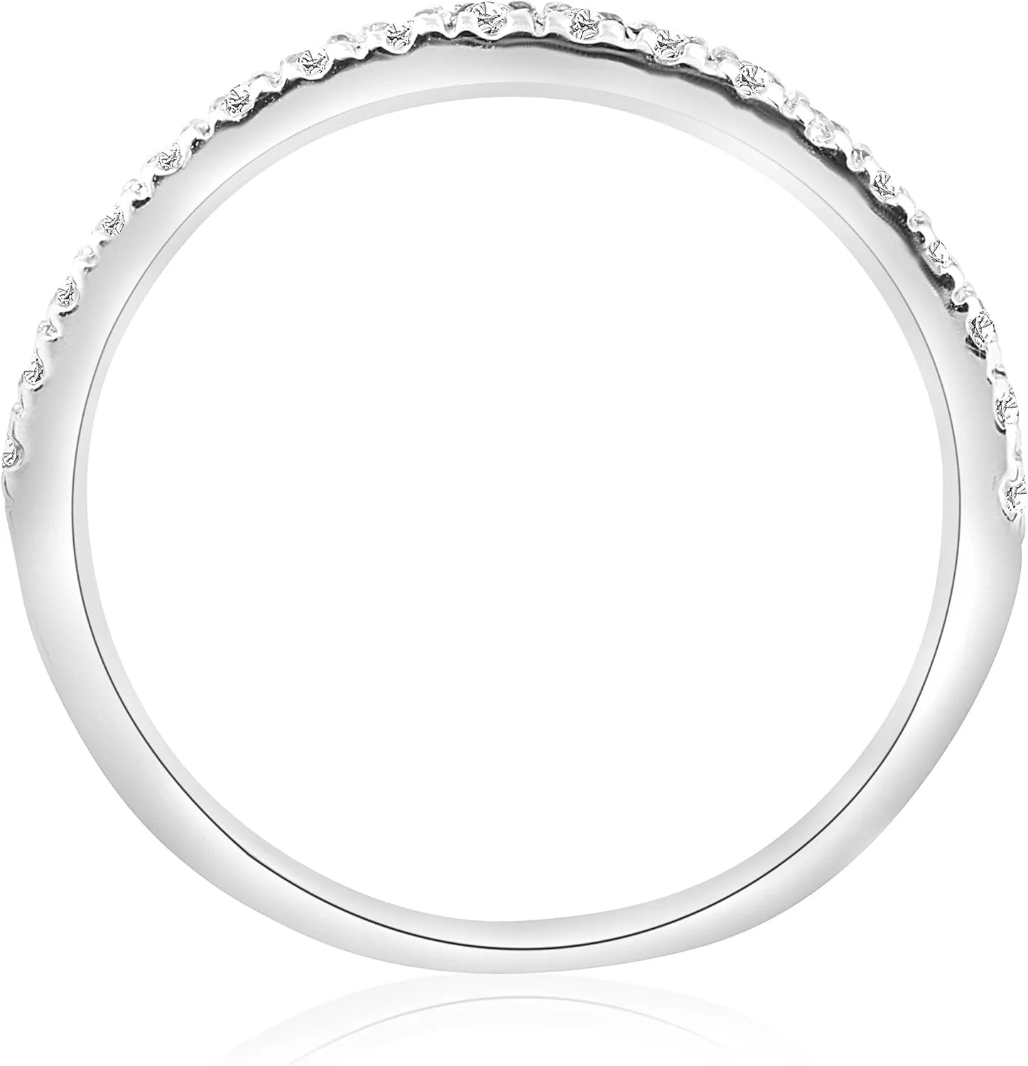 Pompeii 1/4Ct Diamond Ring Stackable Womens Wedding Band 10K White Gold