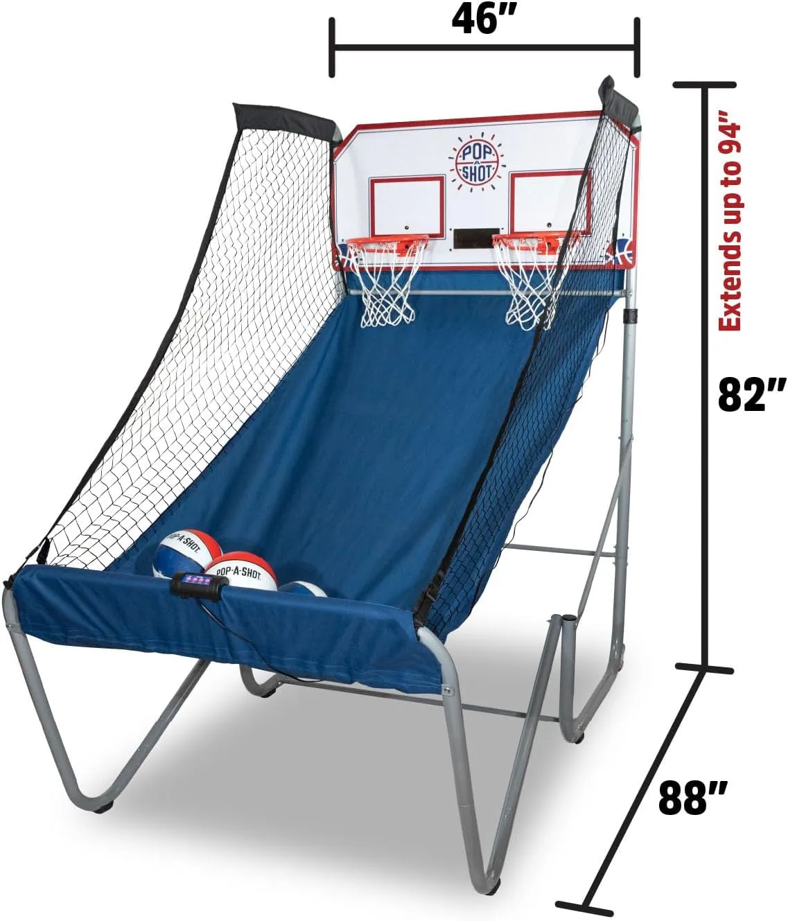 Pop-A-Shot - Home Dual Shot | Arcade Basketball Game for Home | Sensor Scoring Hoop, 16 Game Modes, 7 Balls | Foldable for Easy Storage | Fun for All Players