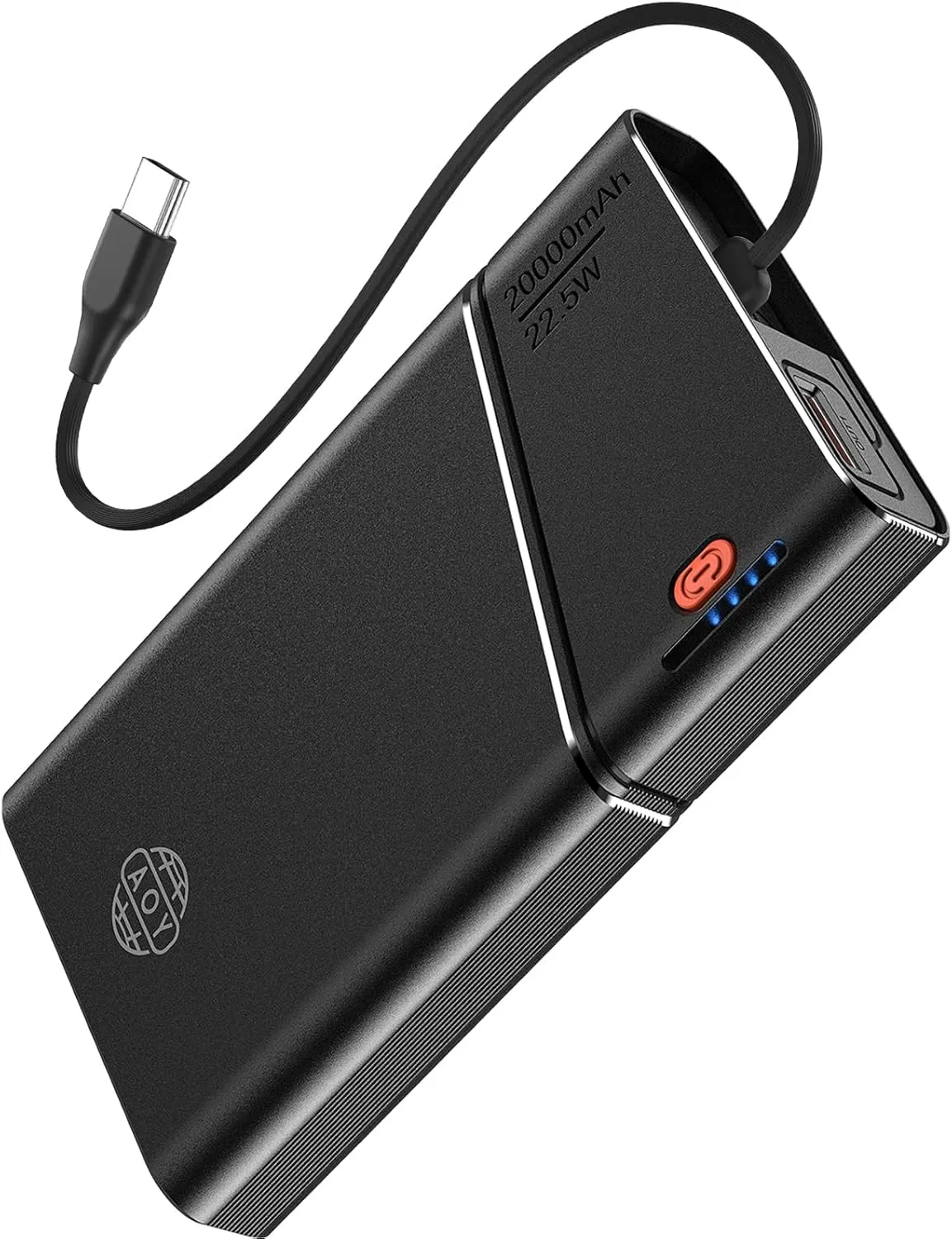 Portable Charger, 22.5W 20000mAh Power Bank with Detachable USB C Cable, Metal Case Super Fast Charging Battery Pack, Airline Approved Travel Essential for iPhone 16 15 Pro Samsung S24 Google iPad