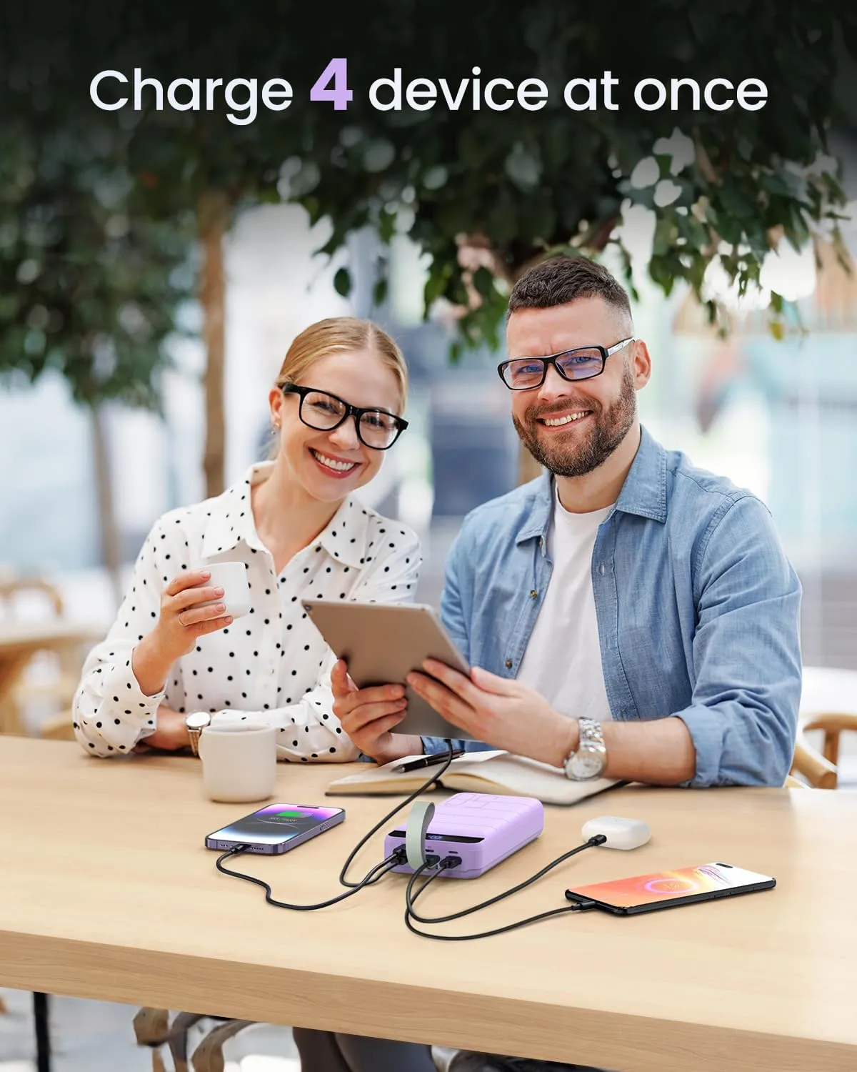 Portable Charger 50000mAh Power Bank 22.5W Fast Charging External Battery Pack with 4 Outputs & 3 Inputs LED Display Portable Cell Phone Charger External Battery Bank for iPhone, Samsung, iPad etc