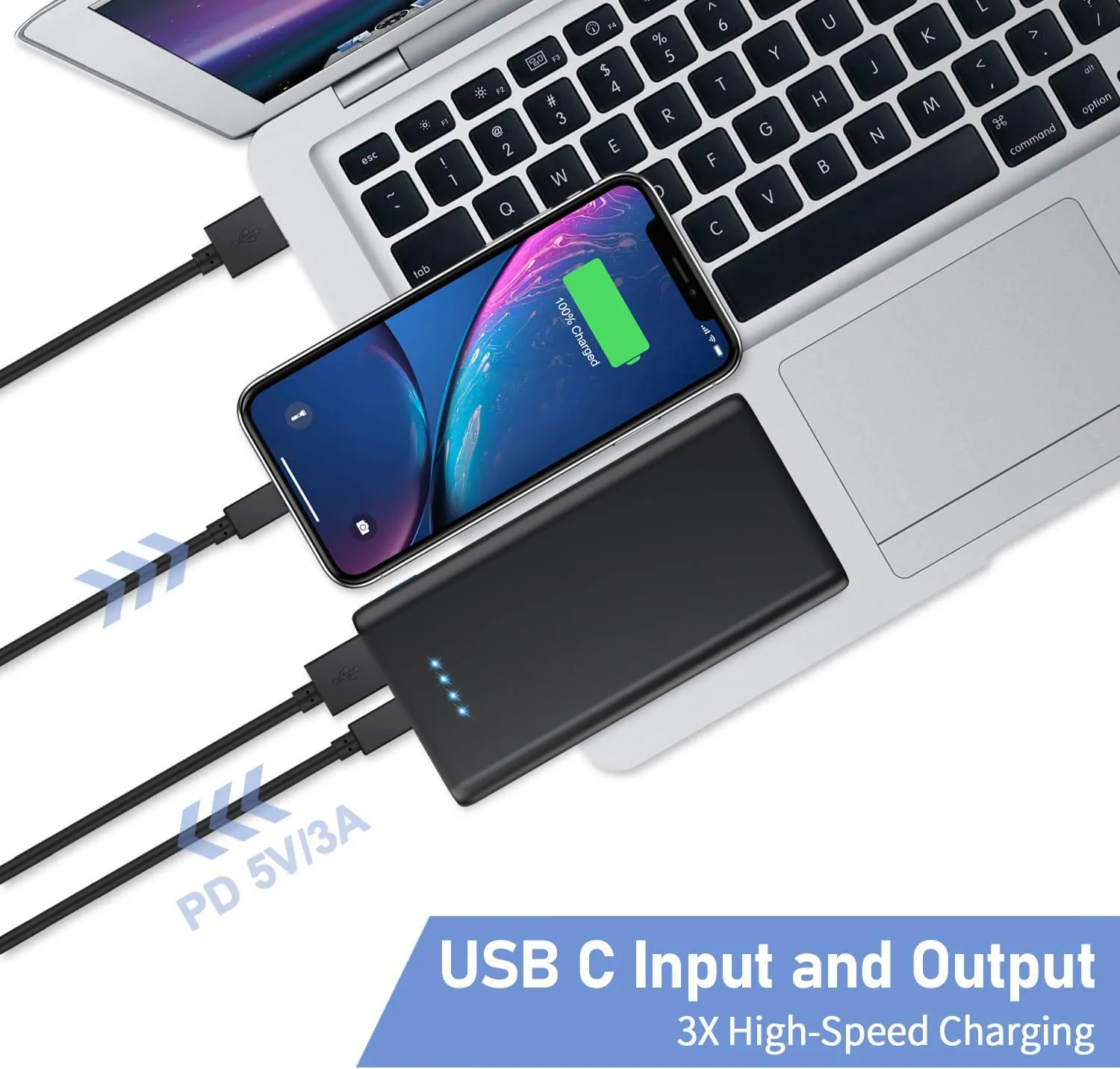 Portable Charger Power Bank 25,800mAh, 5V/3A USB C in&Out Fast Phone Charging with Intelligent Smart IC,3 USB Port External Cell Phone Battery Pack Compatible with iPhone 16 15 14,Samsung,Android etc