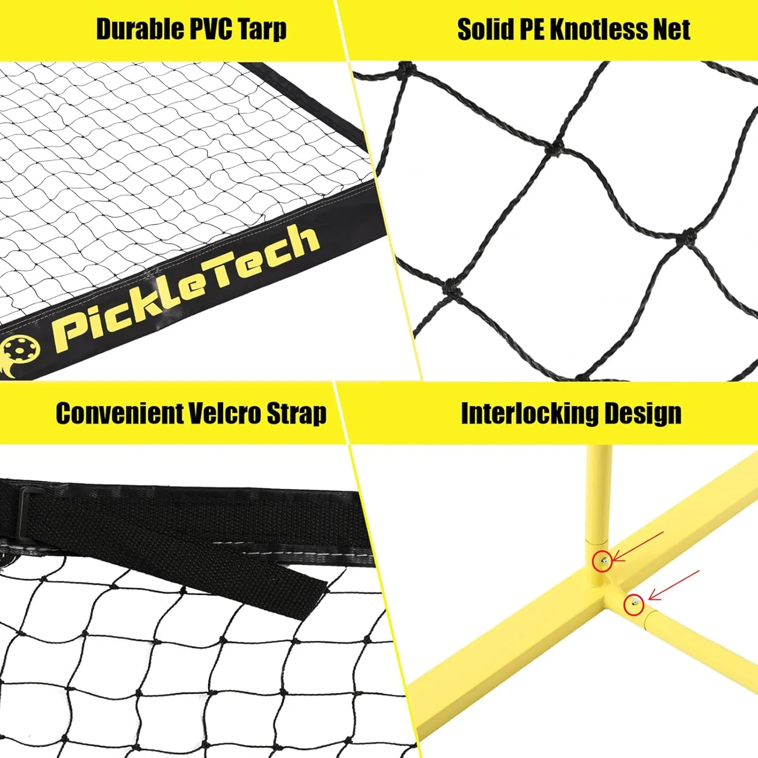 Portable Pickleball Net - 22 FT USAPA Regulation Size, Applies to Indoor & Outdoor & Driveway, Pickle Ball Net System with Carrying Bag