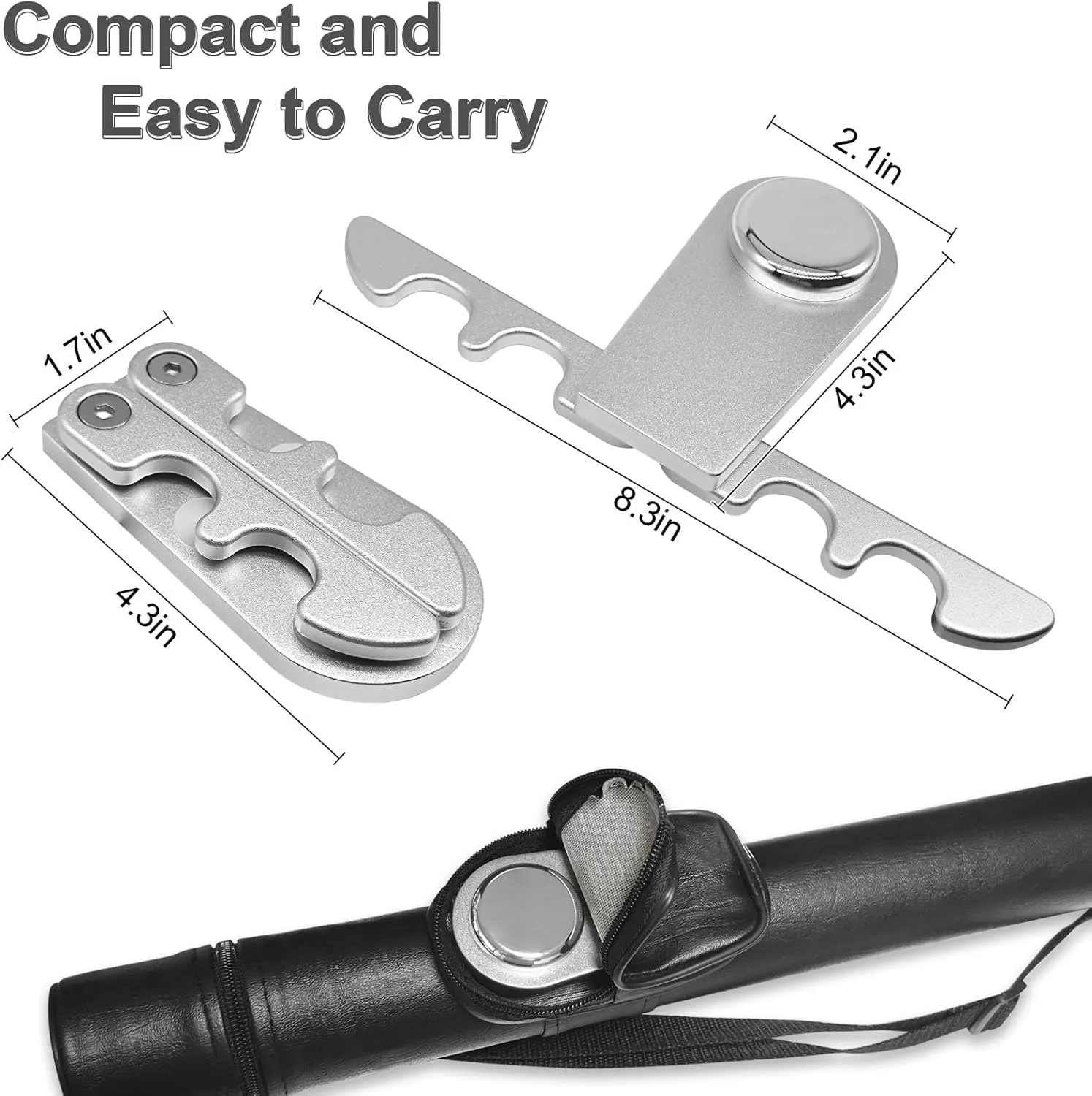 Portable Pool Stick Holder - 4-Cue Weighted Claw for Billiard Table, Silvery