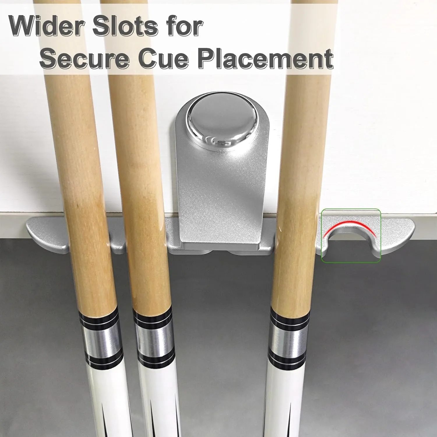 Portable Pool Stick Holder - 4-Cue Weighted Claw for Billiard Table, Silvery