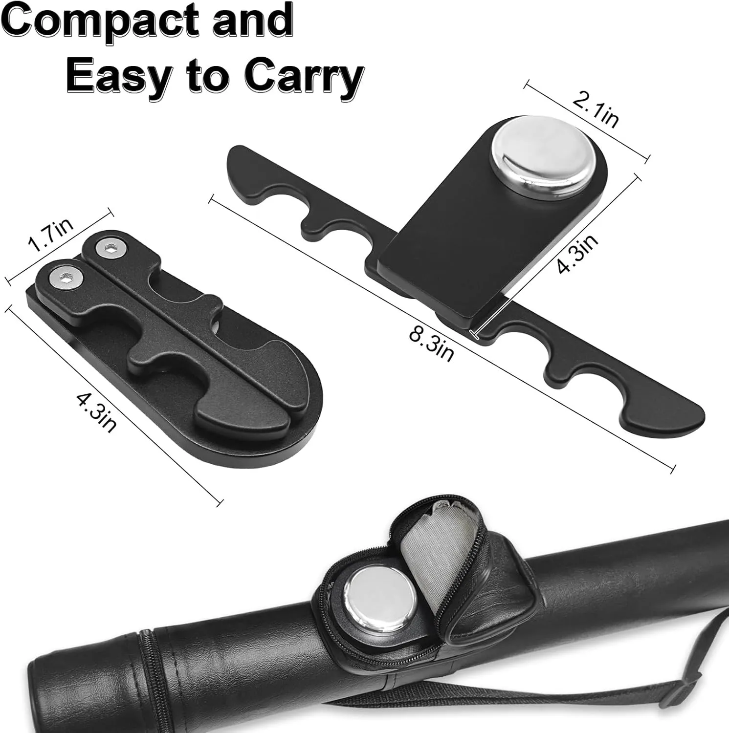 Portable Pool Stick Holder - Weighted 4-Cue Claw Holder for Billiard Table, Black