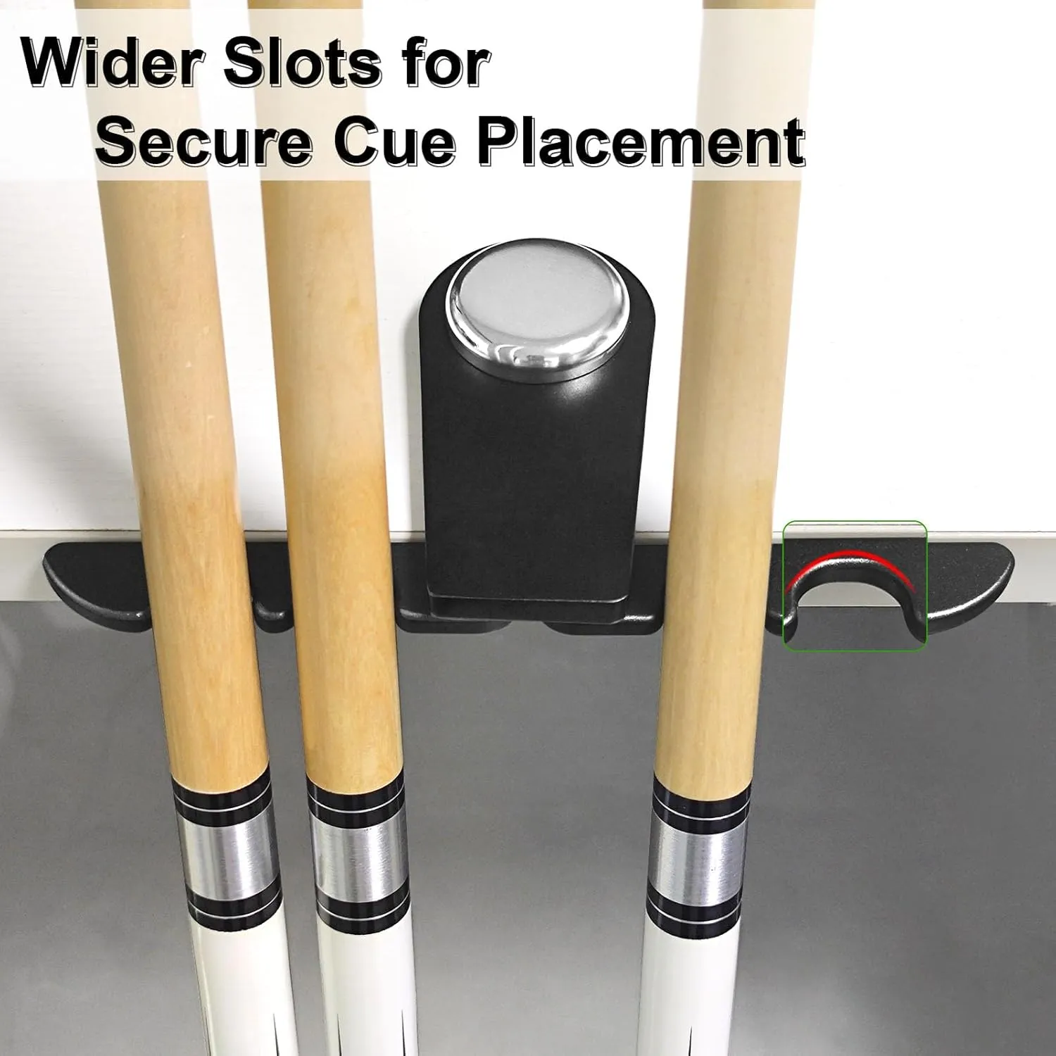 Portable Pool Stick Holder - Weighted 4-Cue Claw Holder for Billiard Table, Black