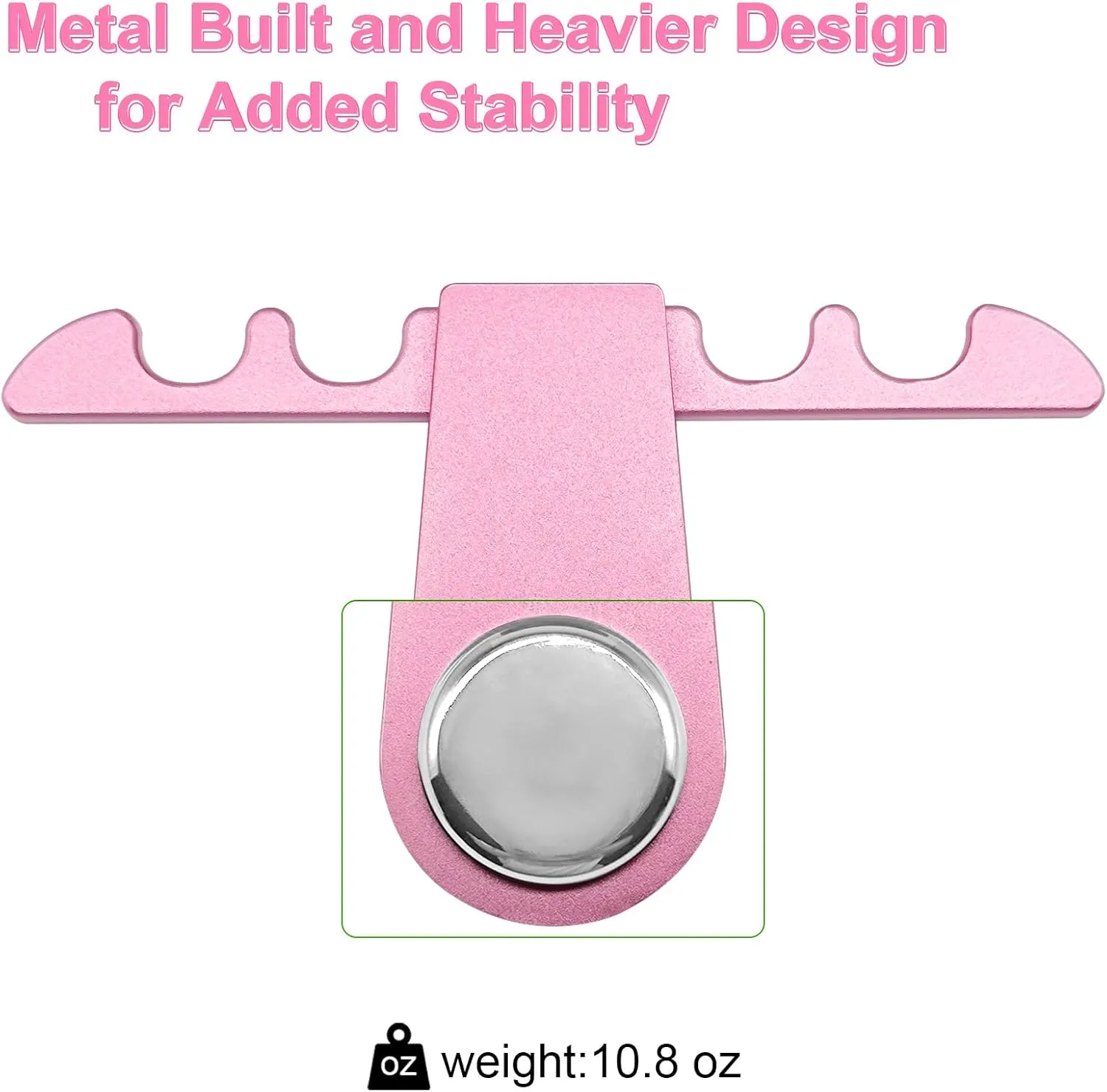 Portable Pool Stick Holder - Weighted 4-Cue Claw Holder for Billiard Table, Pink
