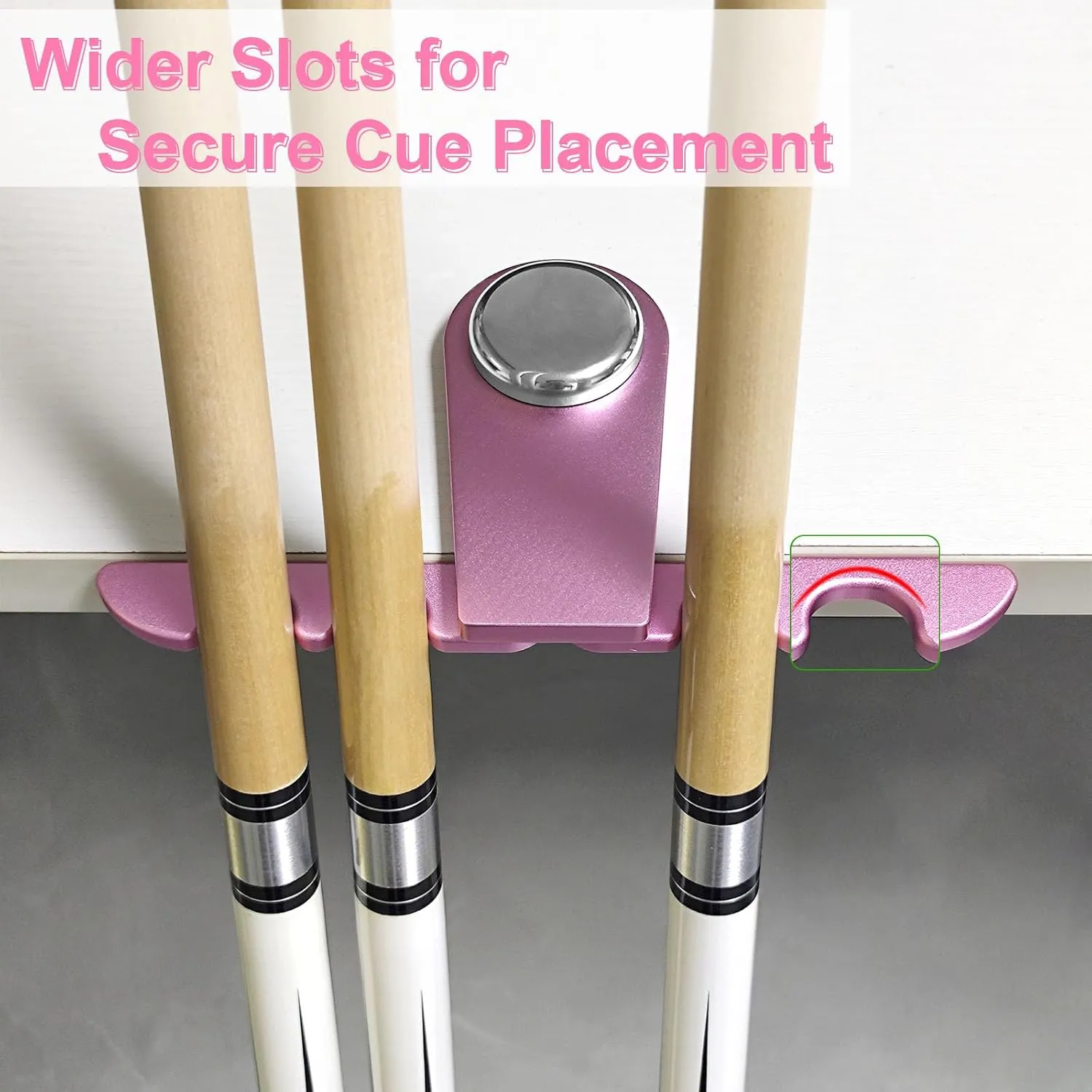 Portable Pool Stick Holder - Weighted 4-Cue Claw Holder for Billiard Table, Pink