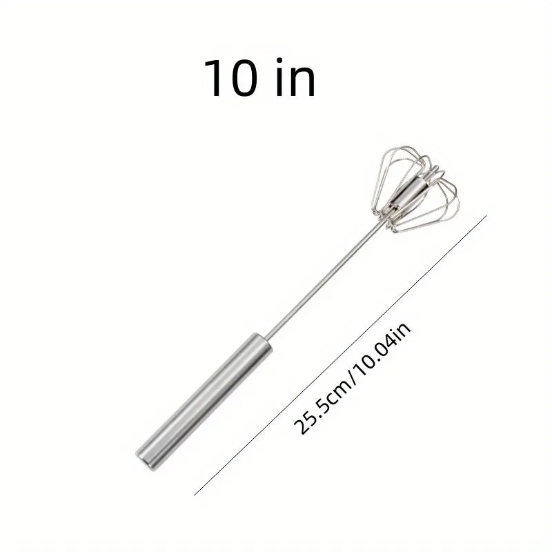 Portable Stainless Steel Semi-Automatic Rotary Whisk for Home Baking, Camping, and Picnics - Effortlessly Mix Eggs and Cream for Perfect Results