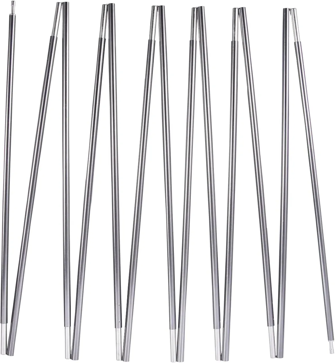 Preassembled Tent Poles, Gray Tent Poles Replacement, 7001 T6 Heated Aluminum Tent Poles, 2 Poles Pack