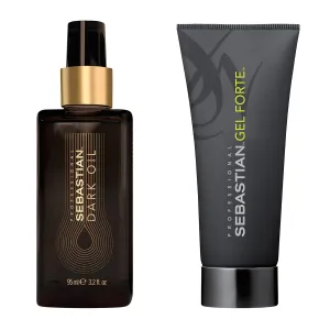 Professional Dark Oil & Gel Forte, Lightweight Hair oil and Shimmering Hold Gel With No Sticky Feel