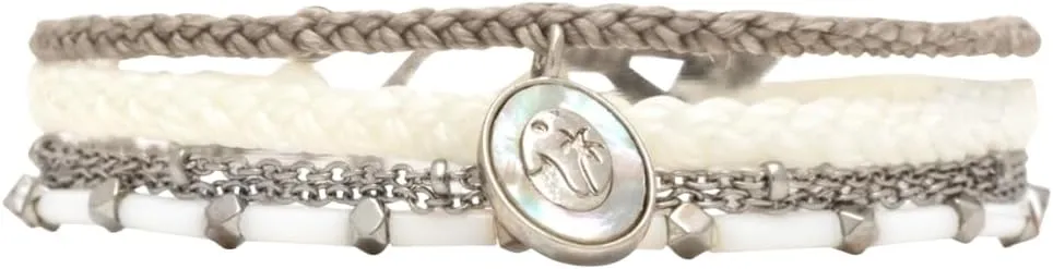 Pura Vida Bracelets Pack Silver Frost Style Pack - 3-Piece Boho Bracelet Stack